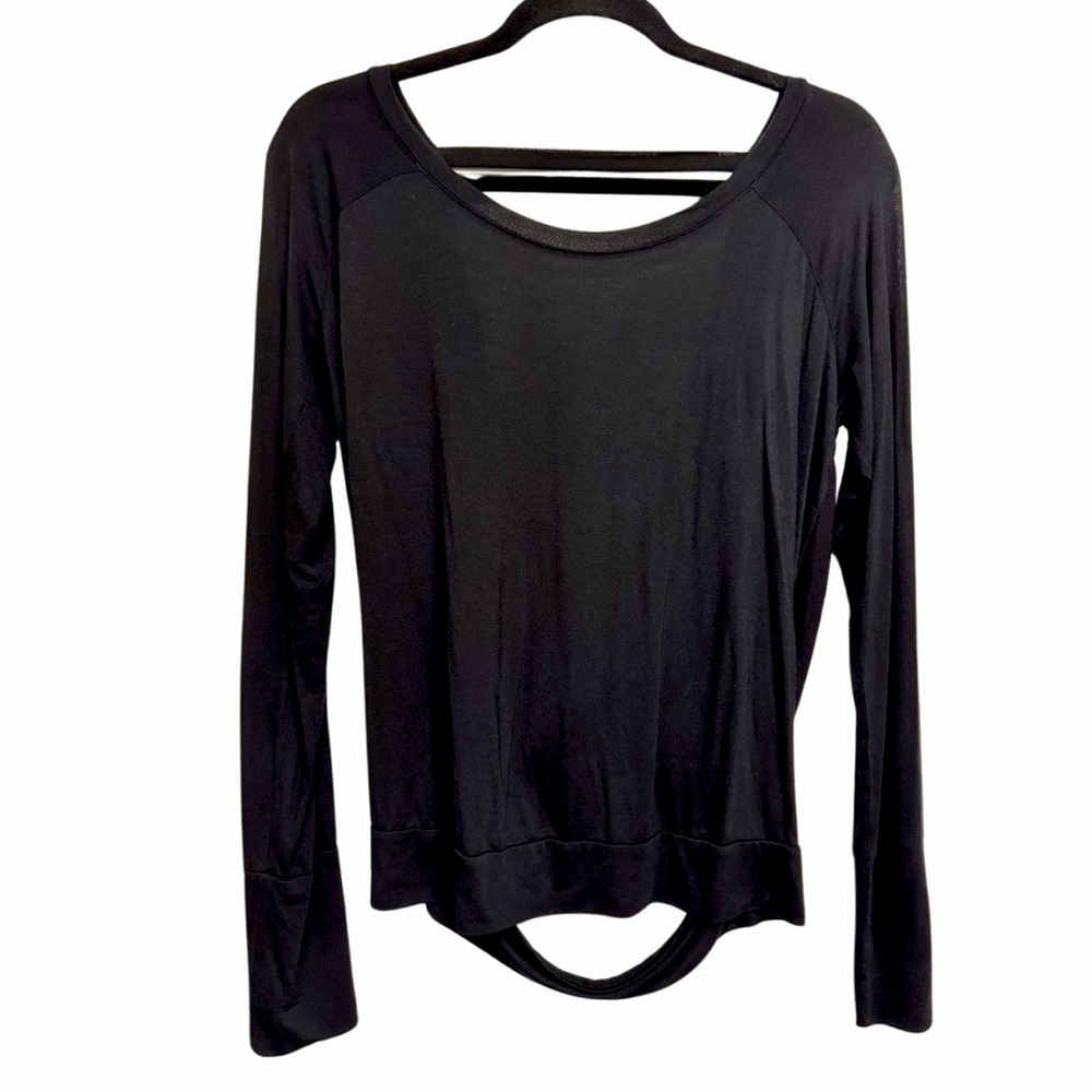 F21 Active Black Open Back Twist Knot Top